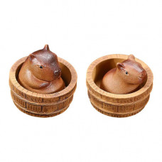 Clay Capybara Mini Tea Pet Figurine Lovely Accessories DIY Crafts for Tea Room Home Fairy Garden Yoga Room Shelf Bedroom