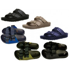 Mens Double Strap Buckle Slide Soft Footbed Sandal Beach Shower Pool 7-12.5