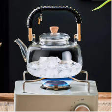 Glass Tea Pot With Weave Handle Heat-resistant Glass Teapot